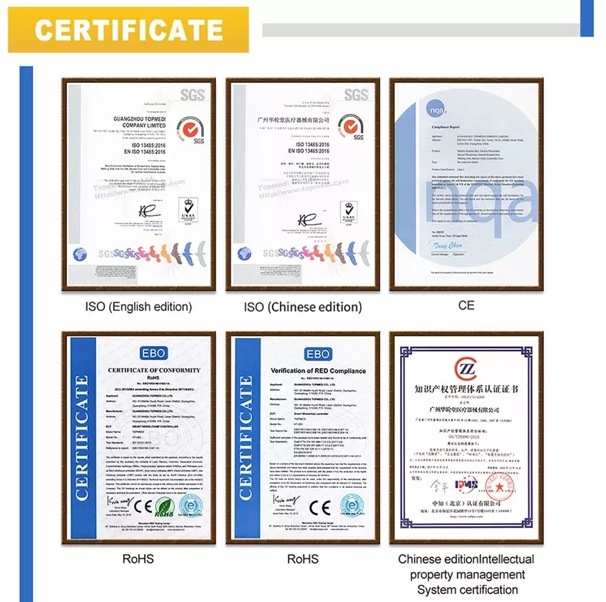 TopMedi Wheelchair Product Certification Introduction: Quality Warranty and Safety