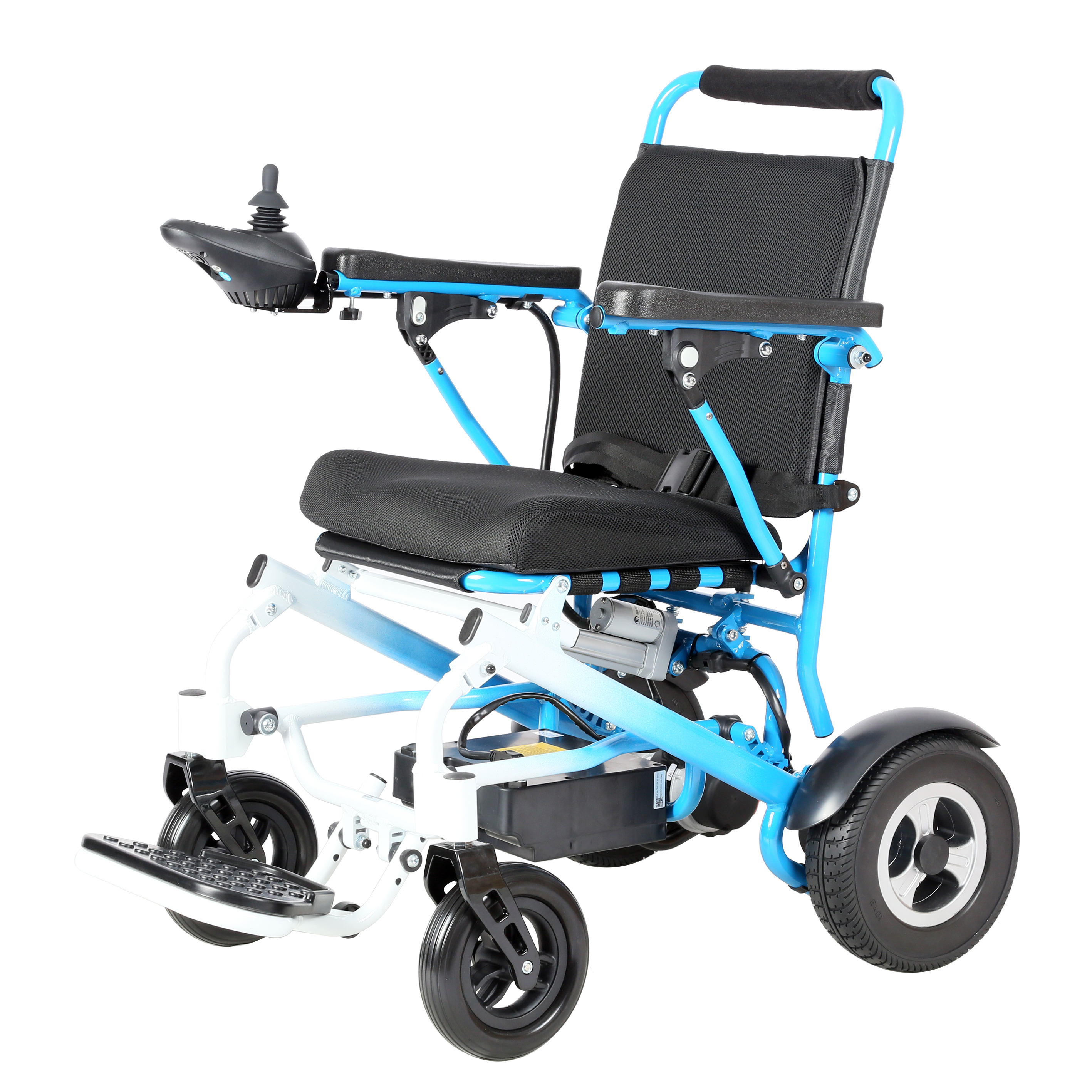 TEW007DSA Automatic folding wheelchair with shock absorbing solid tire rear wheel